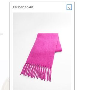Zara Hot Fuchsia Chunky Fringe Scarf